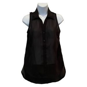 Rue21 sheer sleeveless button-down shirt